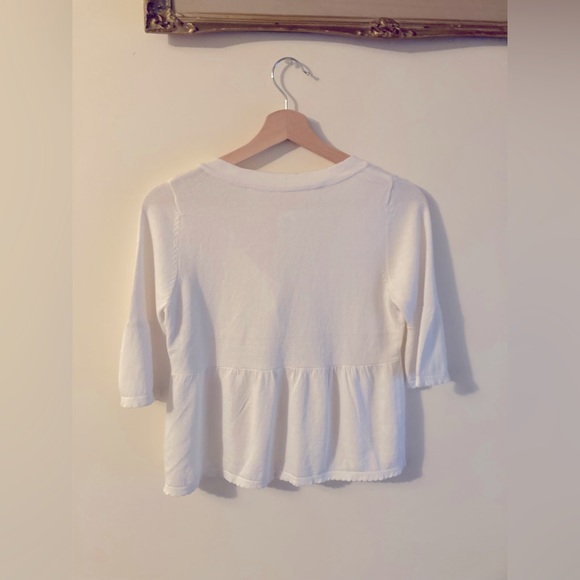 Nick & Mo Women’s White Cardigan Size Small 100% Cotton - Picture 3 of 6